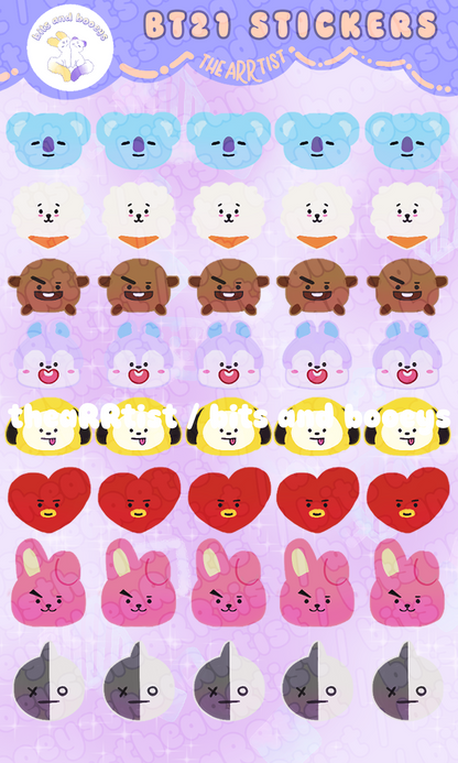 KPop Character Sticker Sheet