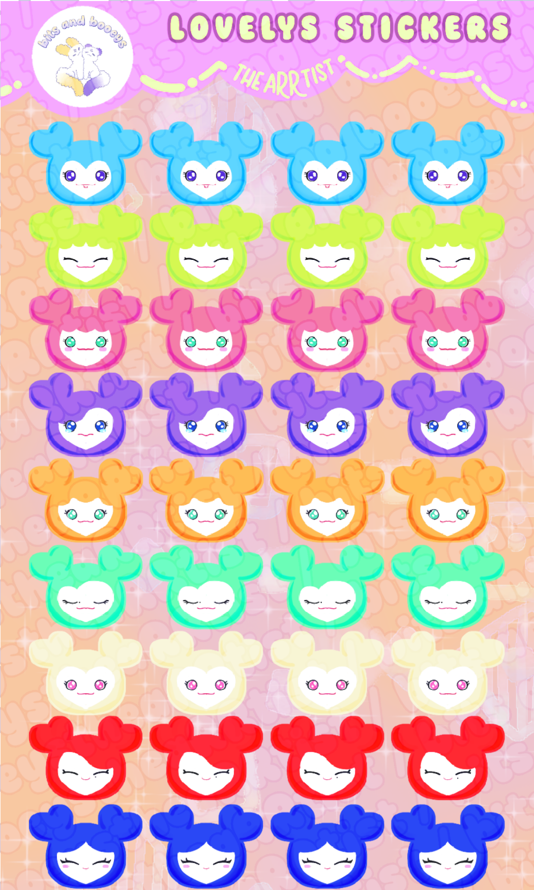 KPop Character Sticker Sheet